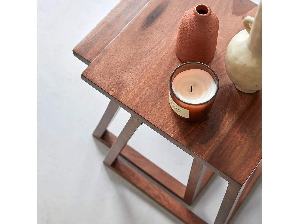 Tavolini impilabili in legno di palissandro Gaspard