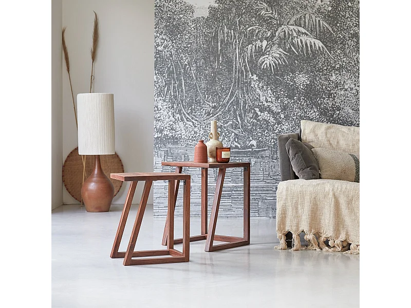 Tavolini impilabili in legno di palissandro Gaspard