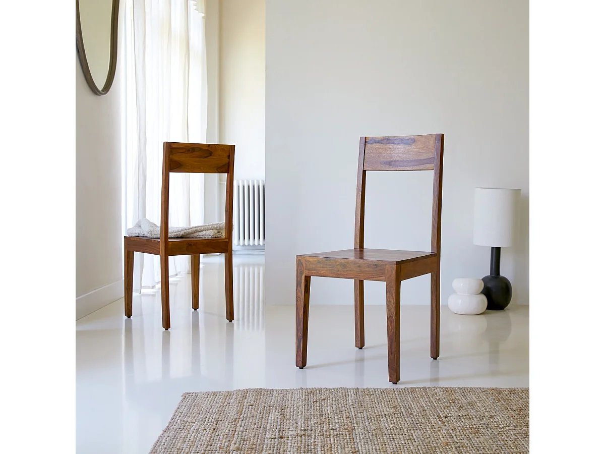 Sedia Sheesham palissandro legno massello design scandinavo  sala pranzo