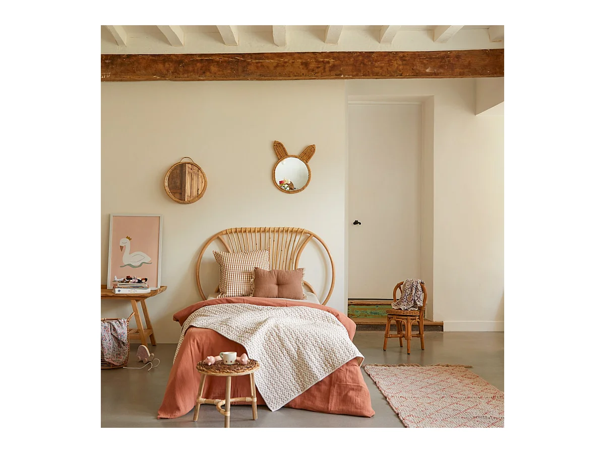 Testiera per letto bambini in canne di rattan 120 Leontie