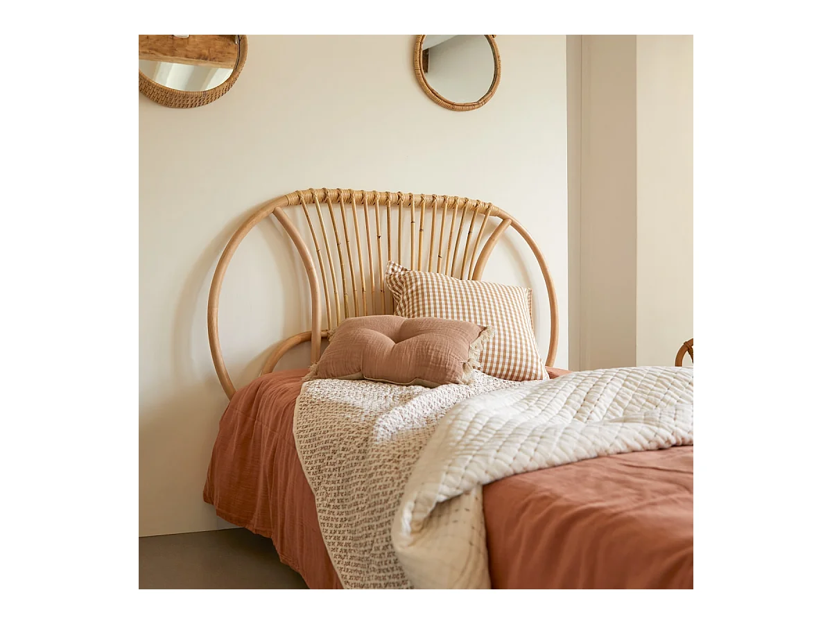 Testiera per letto bambini in canne di rattan 120 Leontie