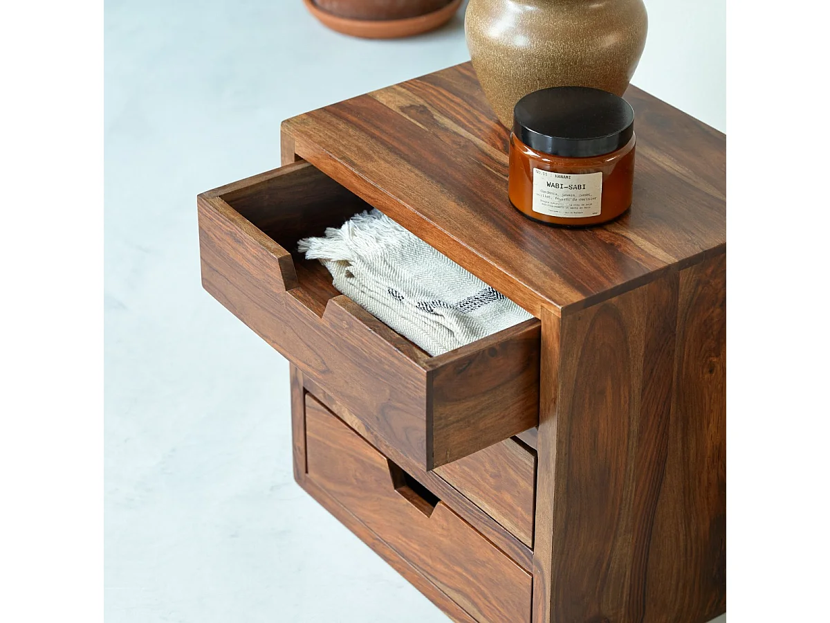 Nachttisch Kwarto aus massivem Palisanderholz 3 Schubladen