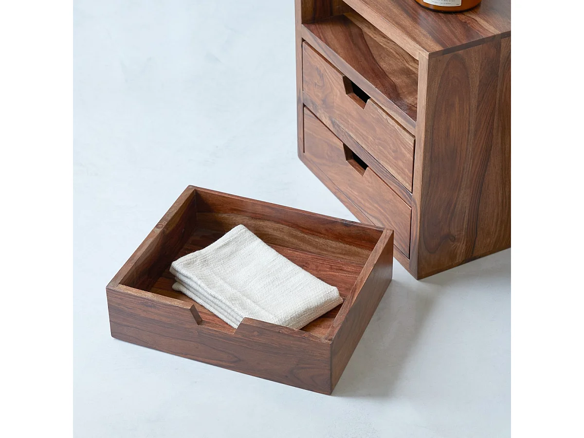 Nachttisch Kwarto aus massivem Palisanderholz 3 Schubladen