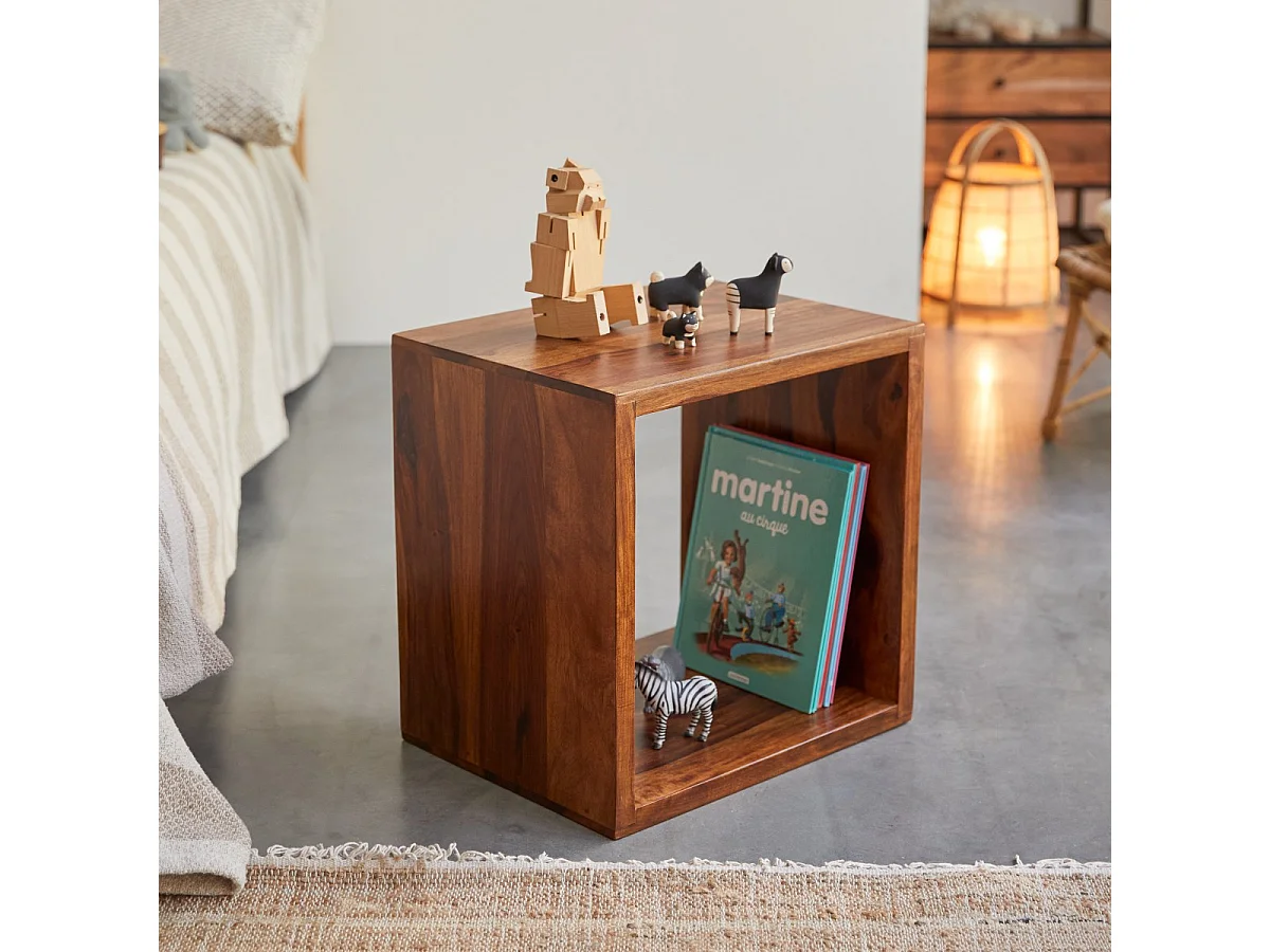 Comodino per bambini in legno di palissandro massello Kwarto
