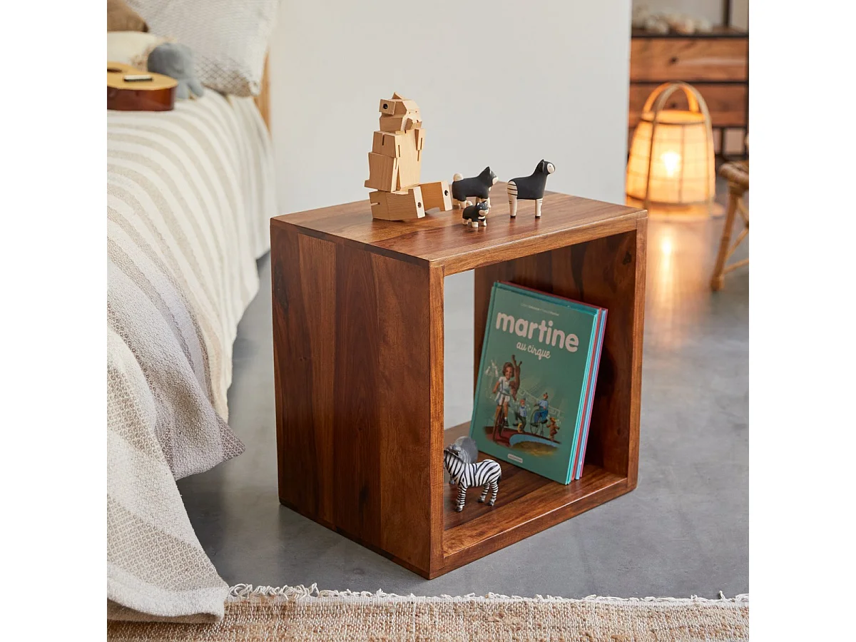 Comodino per bambini in legno di palissandro massello Kwarto