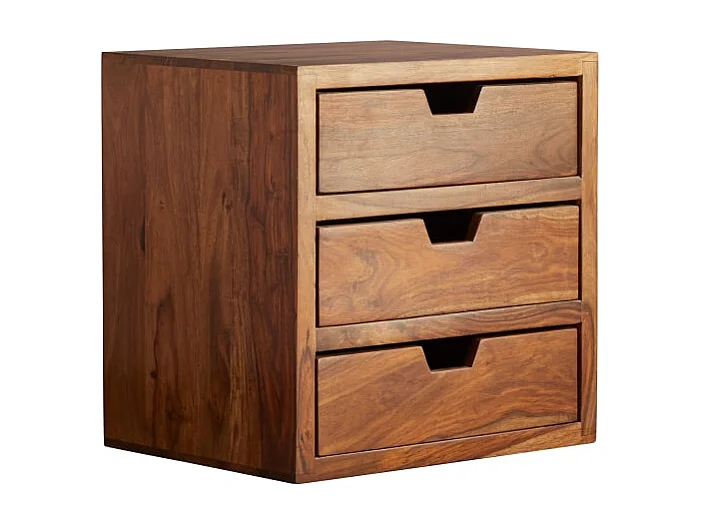 Comodino per bambini in legno di palissandro massello Kwarto 3 cassetti