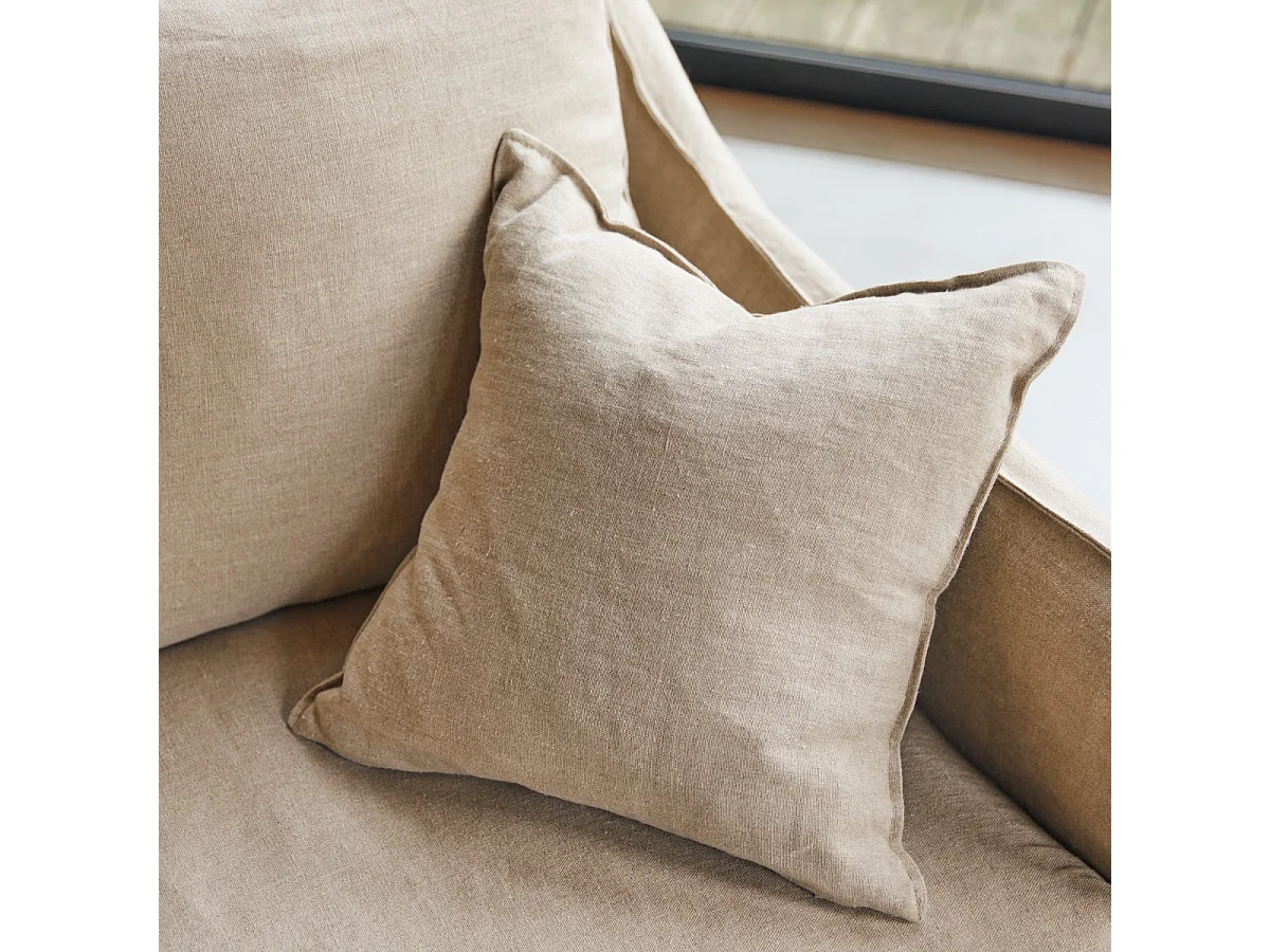 Divano in lino naturale Ariane, 3 posti