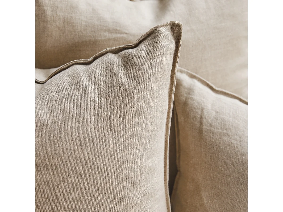 Divano in lino naturale Ariane, 3 posti