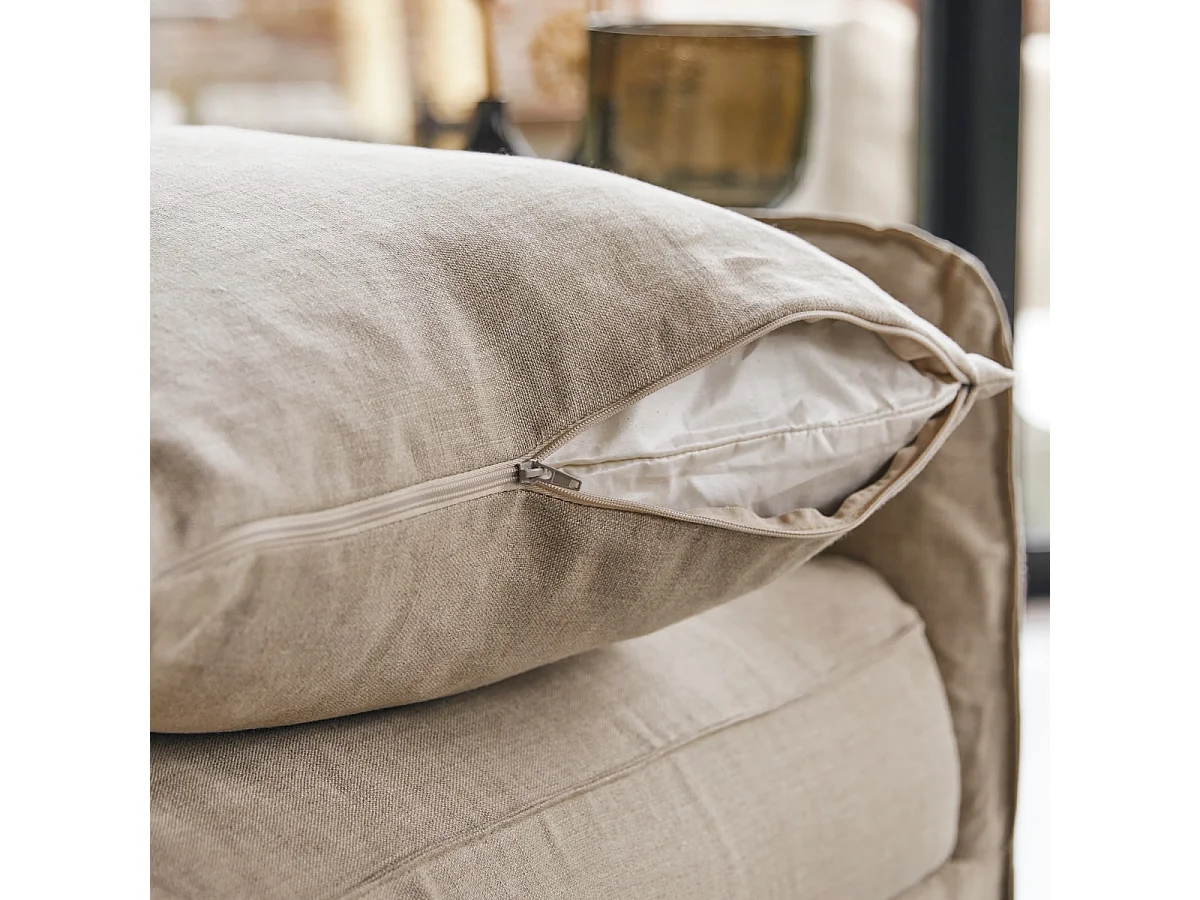 Divano in lino naturale Ariane, 3 posti