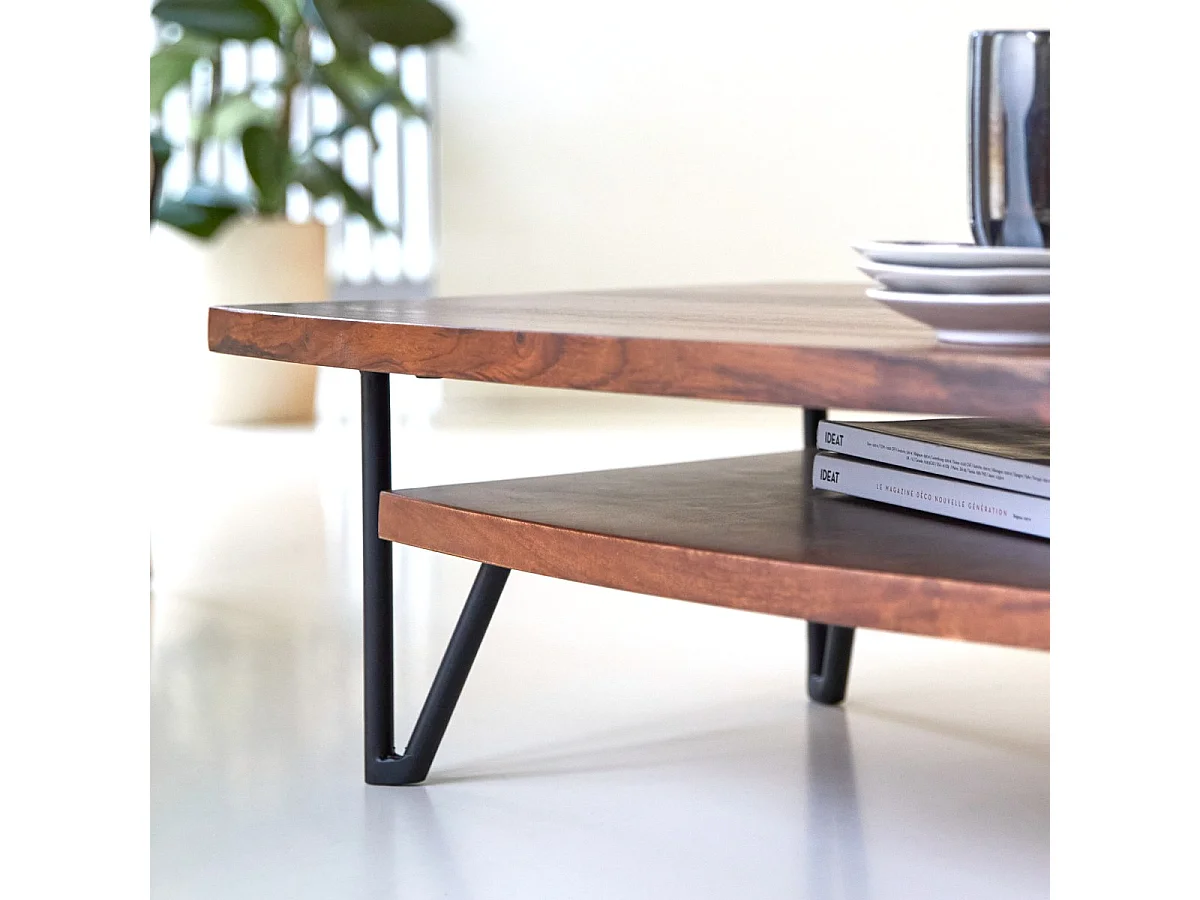 Tavolino basso in legno di palissandro 110x60 Bonnie