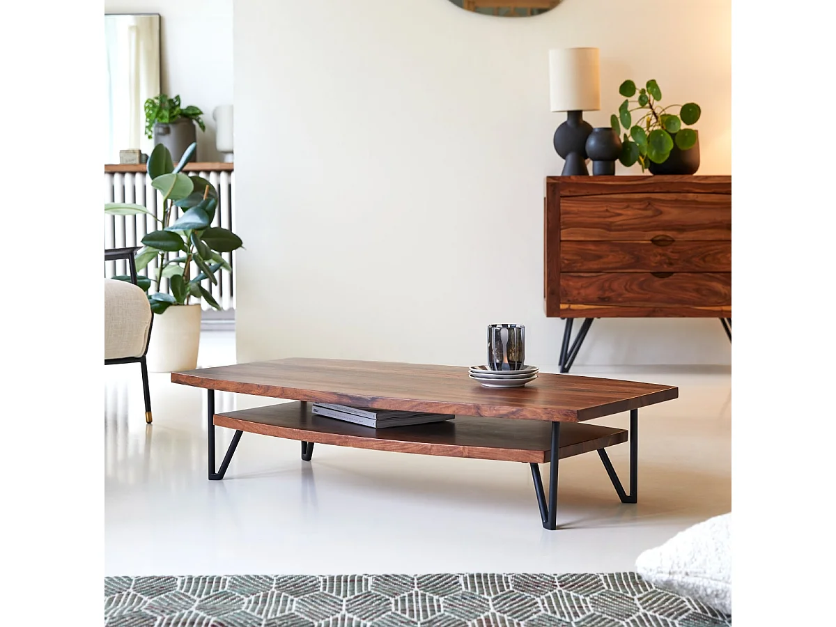 Tavolino basso in legno di palissandro 110x60 Bonnie