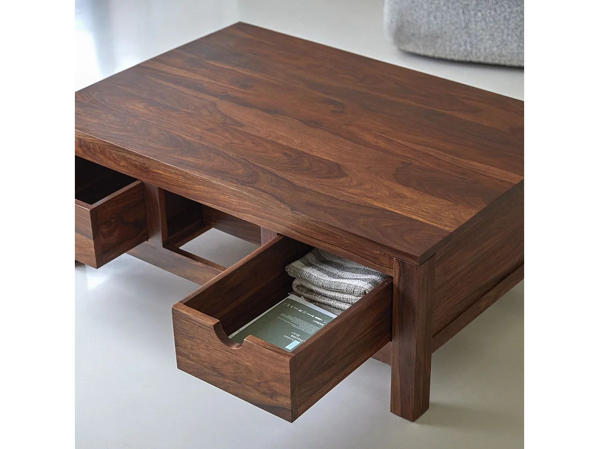 Couchstisch Beistelltisch Wohnzimmertisch Palisanderholz 110x75 cm Neu Tikamoon