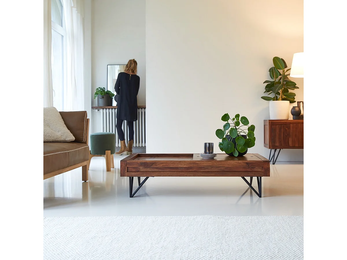 Tavolino in legno di palissandro 120x68 Bonnie