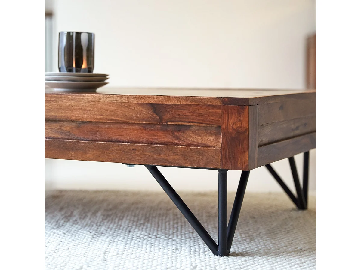 Tavolino in legno di palissandro 120x68 Bonnie