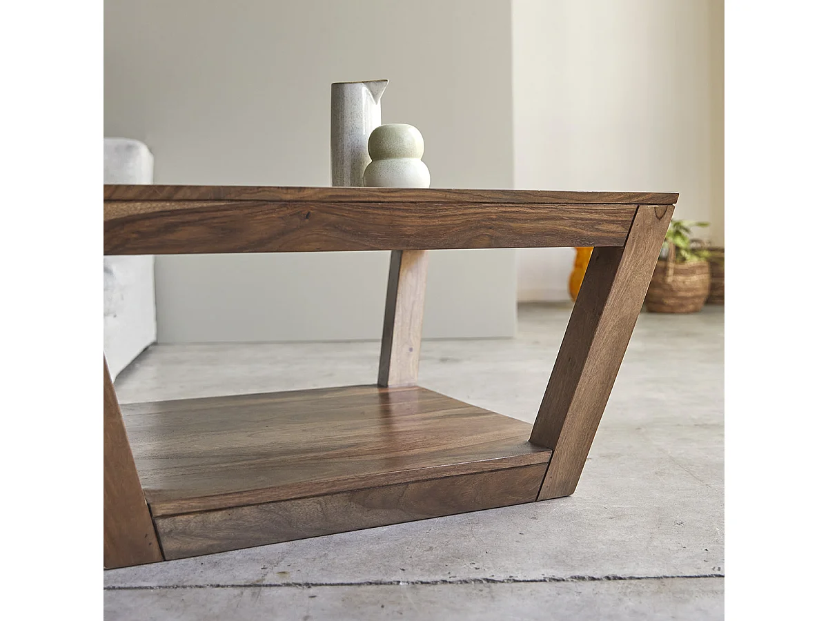 Couchstisch Beistelltisch Wohnzimmertisch Palisander 80x80 cm Neu Tikamoon