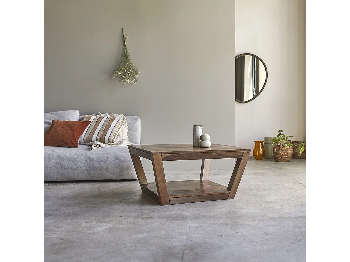 Couchstisch Beistelltisch Wohnzimmertisch Palisander 80x80 cm Neu Tikamoon