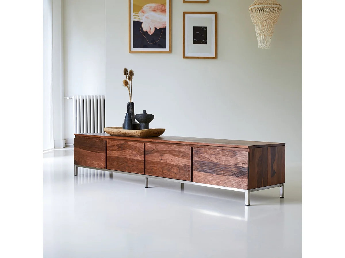 TV Möbel Palisander 205cm Wohnzimmer Hifi Sideboard TV Rack Fernsehschrank