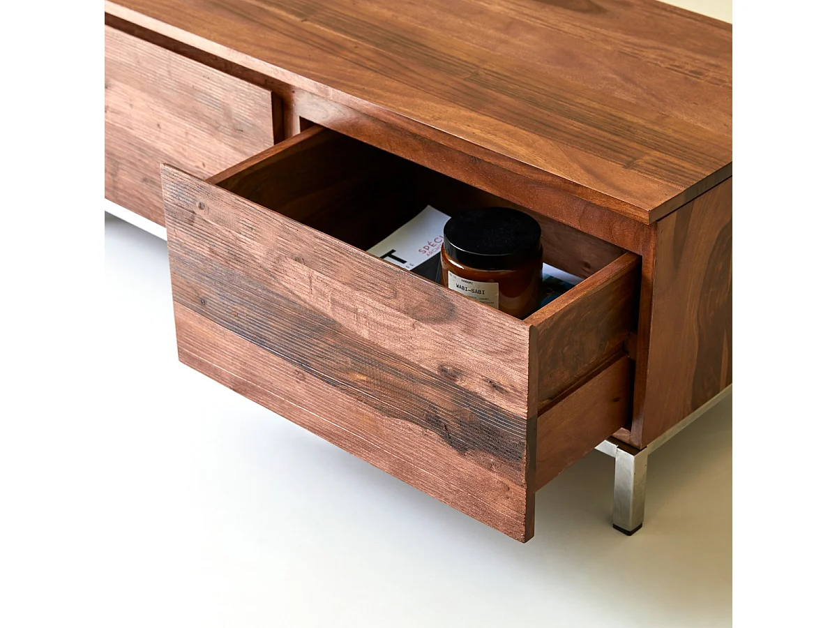 TV Möbel Palisander 205cm Wohnzimmer Hifi Sideboard TV Rack Fernsehschrank