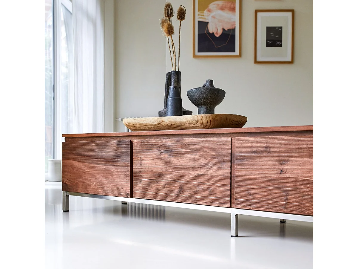 TV Möbel Palisander 205cm Wohnzimmer Hifi Sideboard TV Rack Fernsehschrank