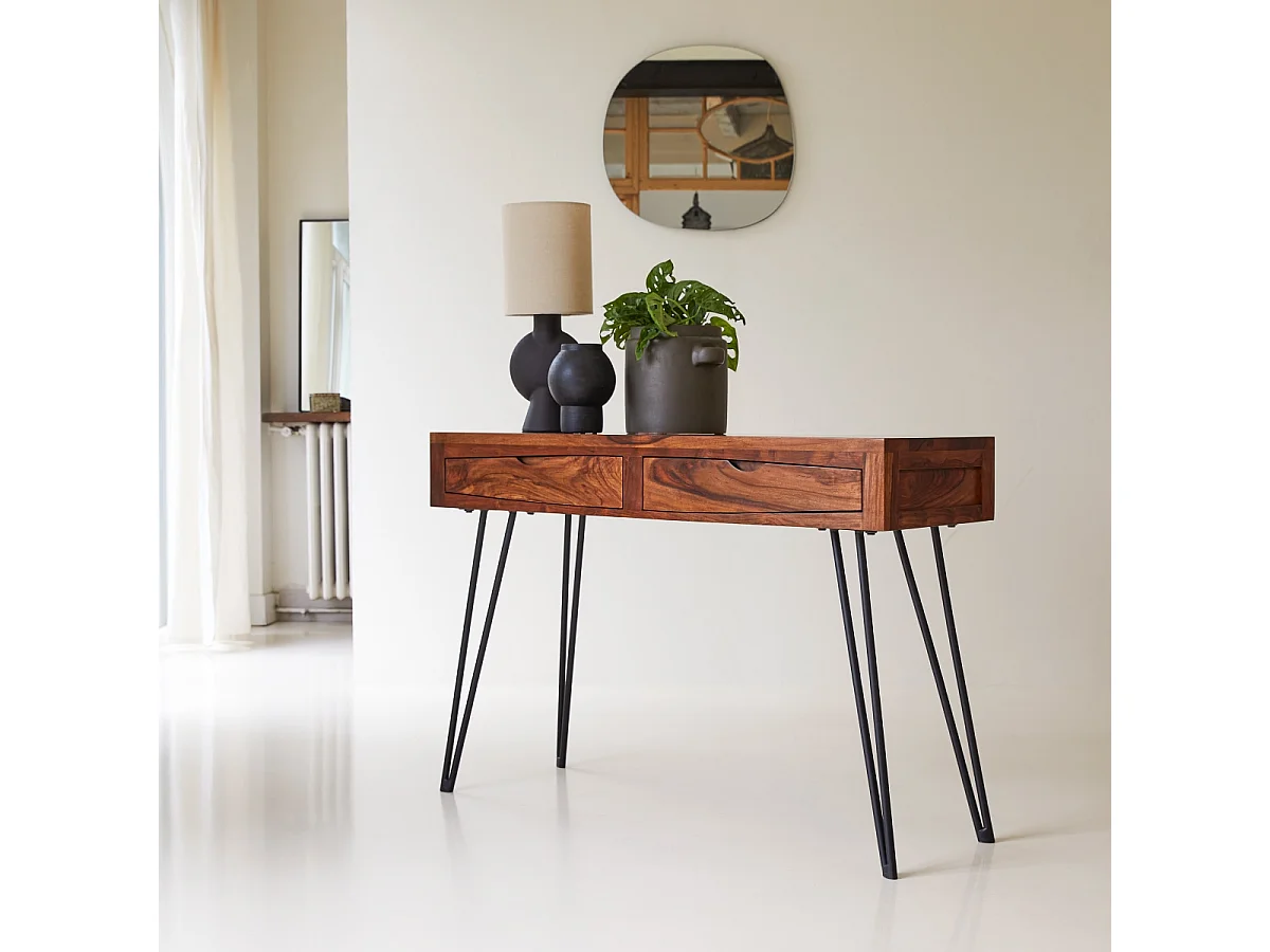 Konsole aus Palisander 120 cm breit Sideboard mit zwei Schubladen