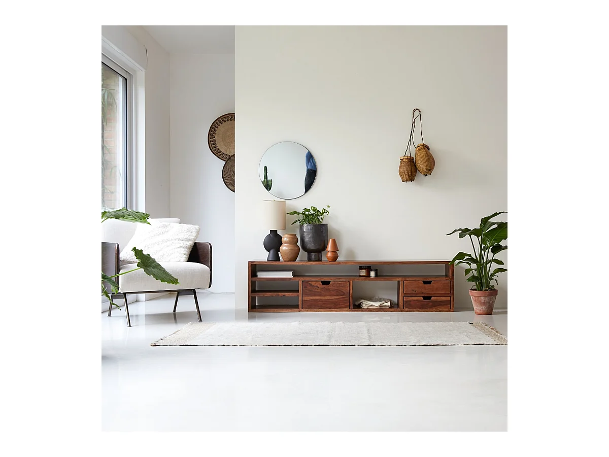 TV-Unterschrank TV-Schrank TV-Tisch Palisander massives Holz 170cm Tikamoon