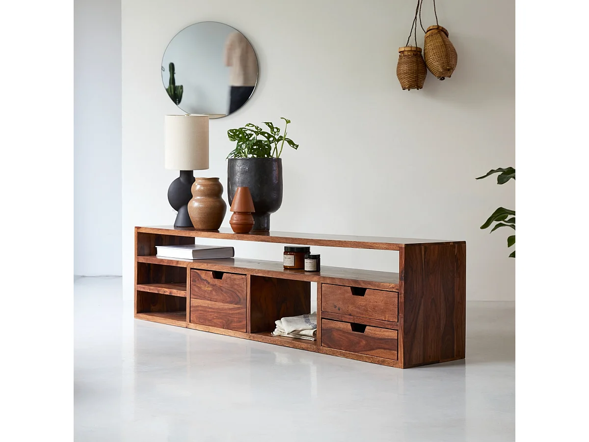 mobile TV porta-TV legno massello palissandro 170cm arredo soggiorno tv Tikamoon