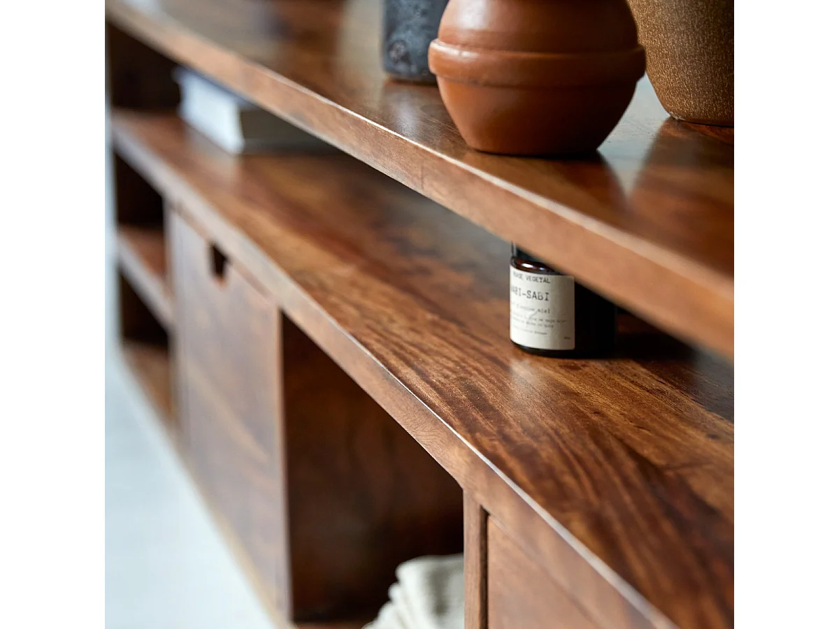 mobile TV porta-TV legno massello palissandro 170cm arredo soggiorno tv Tikamoon