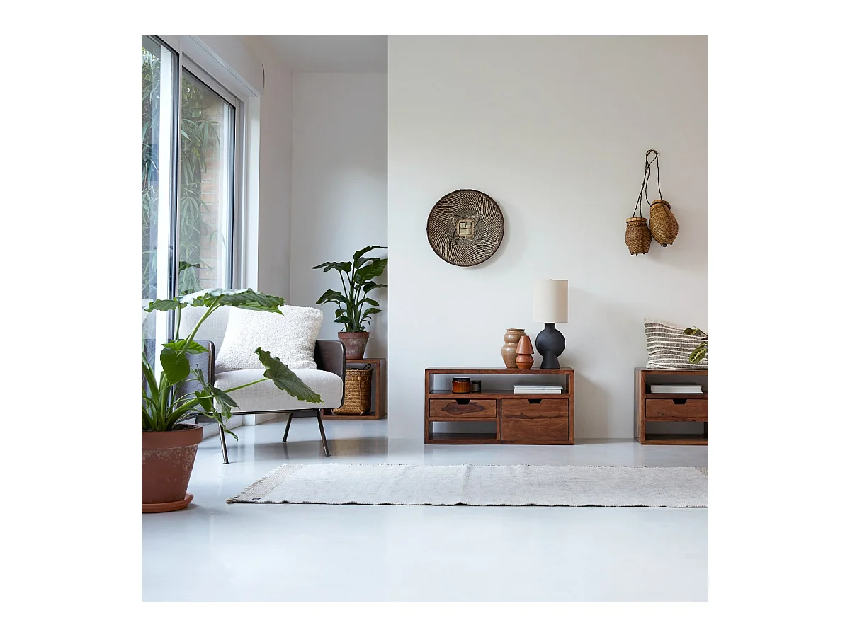 TV-Unterschrank TV-Schrank TV-Tisch Palisander massives Holz Neu Tikamoon