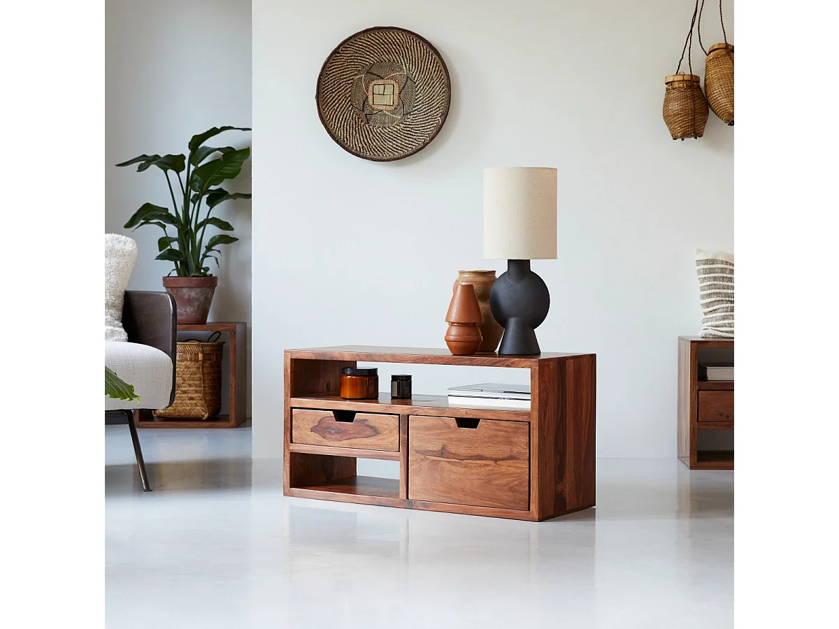 TV-Unterschrank TV-Schrank TV-Tisch Palisander massives Holz Neu Tikamoon