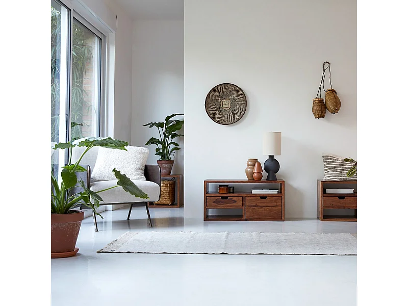 TV-Unterschrank TV-Schrank TV-Tisch Palisander massives Holz Neu Tikamoon