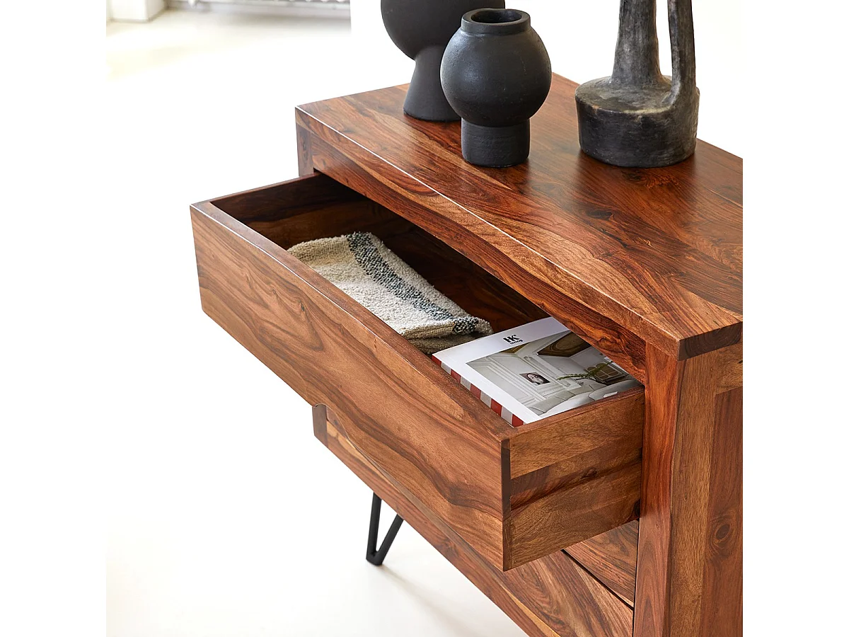 Cassettiera in legno massello di palissandro con 3 cassetti Bonnie