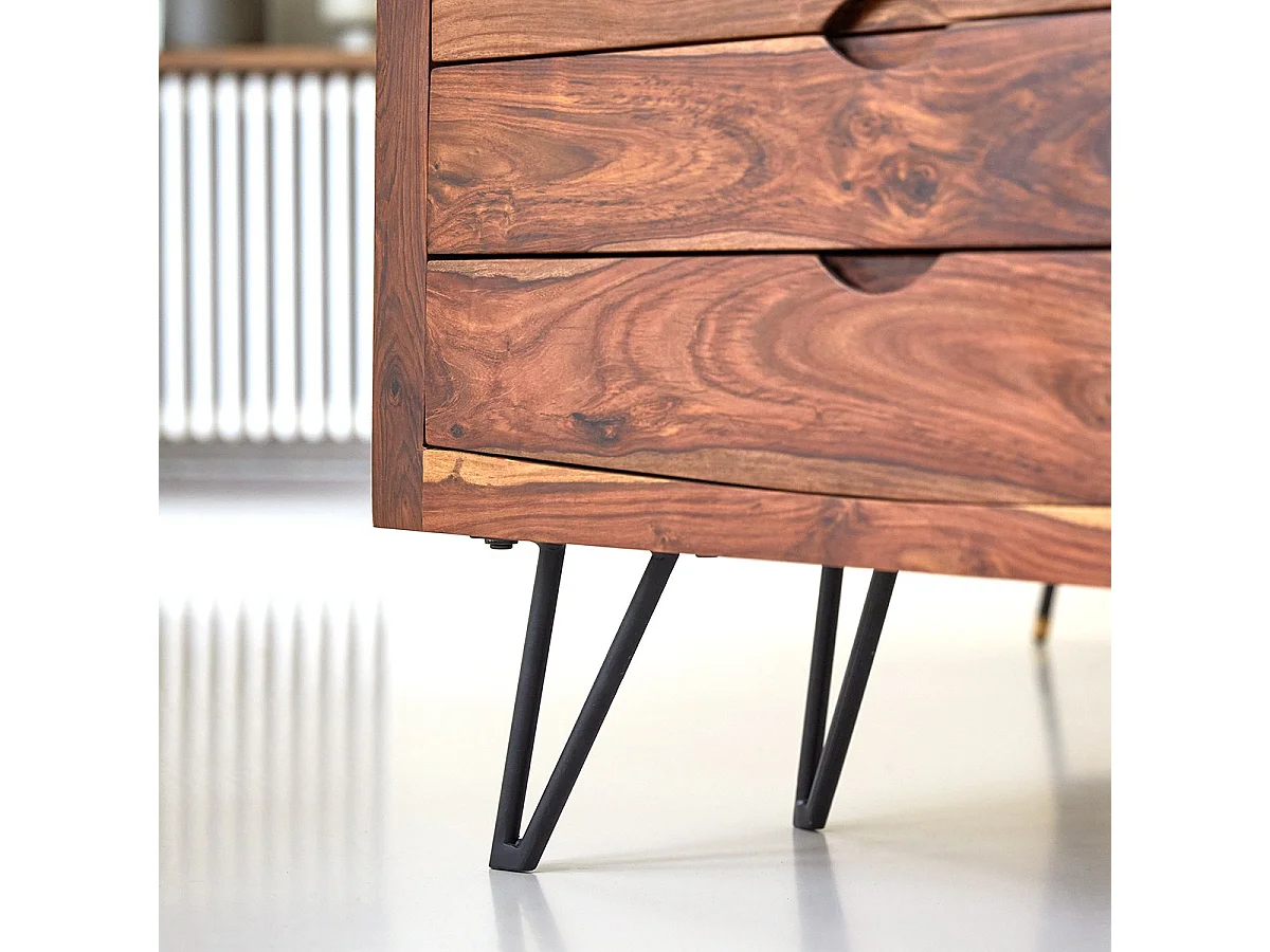 Cassettiera in legno massello di palissandro con 3 cassetti Bonnie