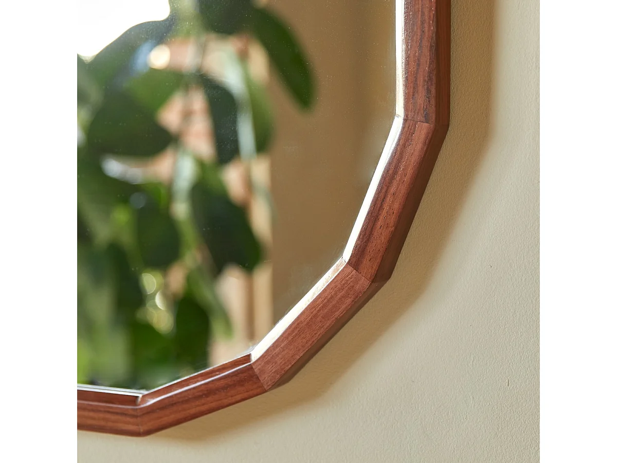 Specchio decorativo in legno di palissandro massello 80x70 cm Jade