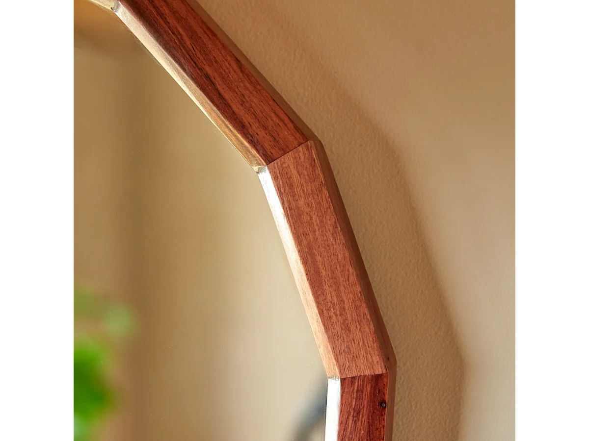 Specchio decorativo in legno di palissandro massello 80x70 cm Jade