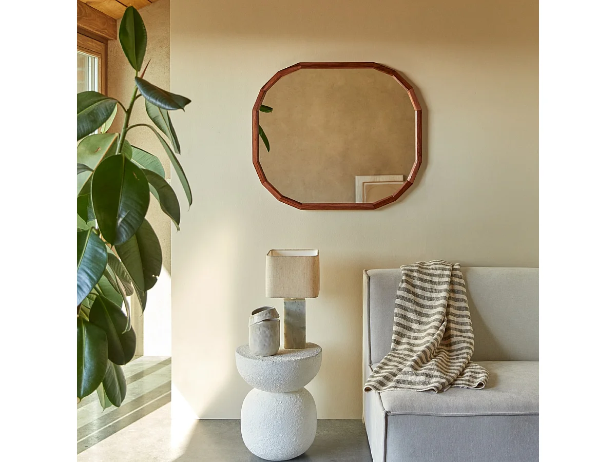 Specchio decorativo in legno di palissandro massello 80x70 cm Jade