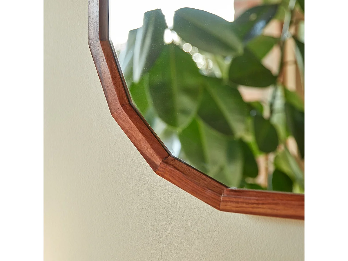 Specchio decorativo in legno di palissandro massello 80x70 cm Jade