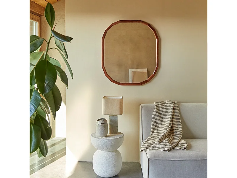 Specchio decorativo in legno di palissandro massello 80x70 cm Jade