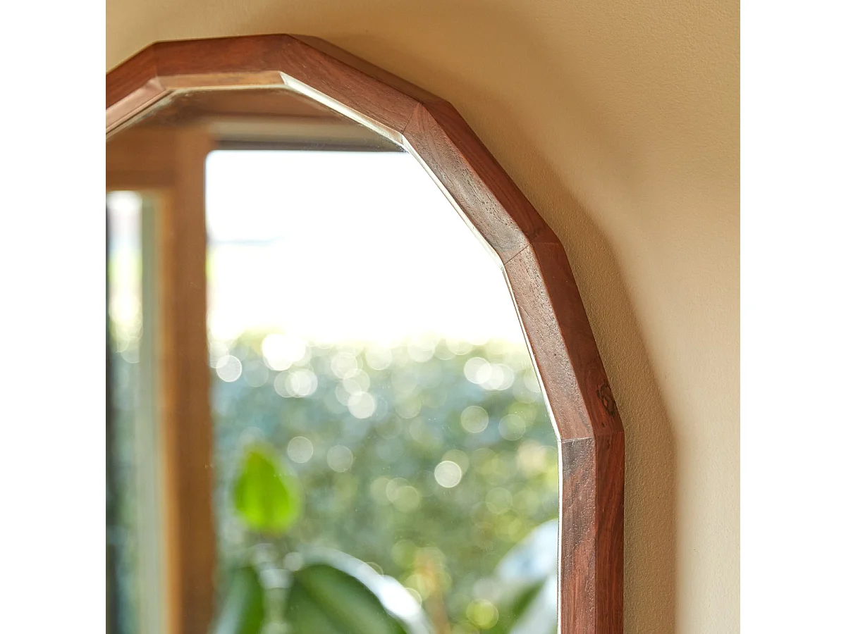 Dekospiegel Jade aus massivem Palisanderholz, 120 x 56 cm