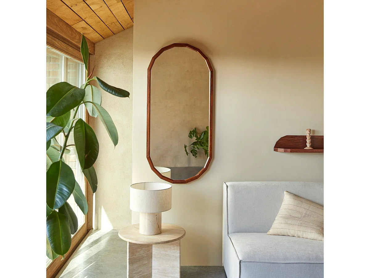 Specchio decorativo in legno di palissandro massello 120x56 cm Jade