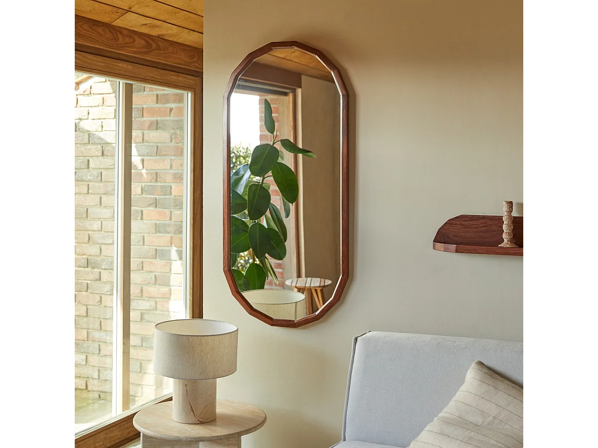 Specchio decorativo in legno di palissandro massello 120x56 cm Jade