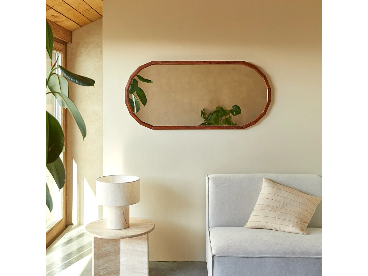 Specchio decorativo in legno di palissandro massello 120x56 cm Jade