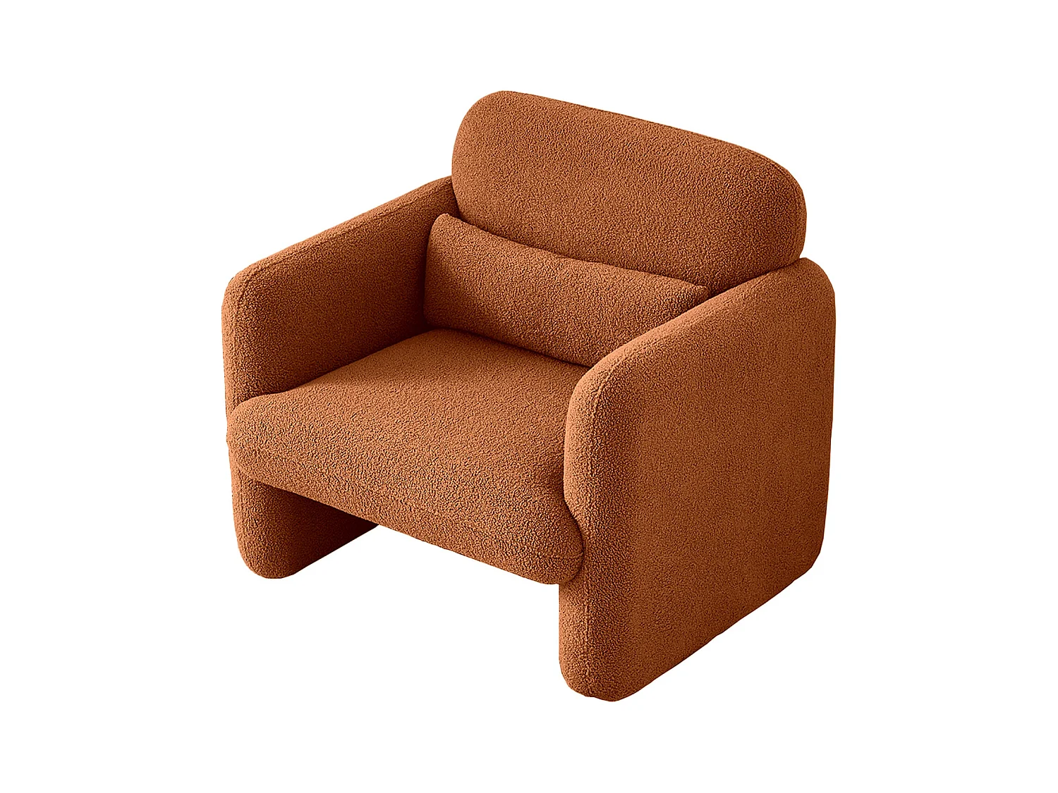 Canapé simple, moderne, en peluche, fauteuil rembourré avec coussin de taille, fauteuil de lecture confortable, pour salon et chambre à coucher, velours teddy (oran