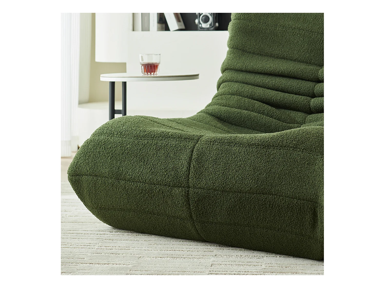 Fauteuil Paresseux avec Dossier,Grand Pouf Poire pour Adultes,Lazy Canapé Individuel Canapé de Sol, Chambre à Coucher(Vert)
