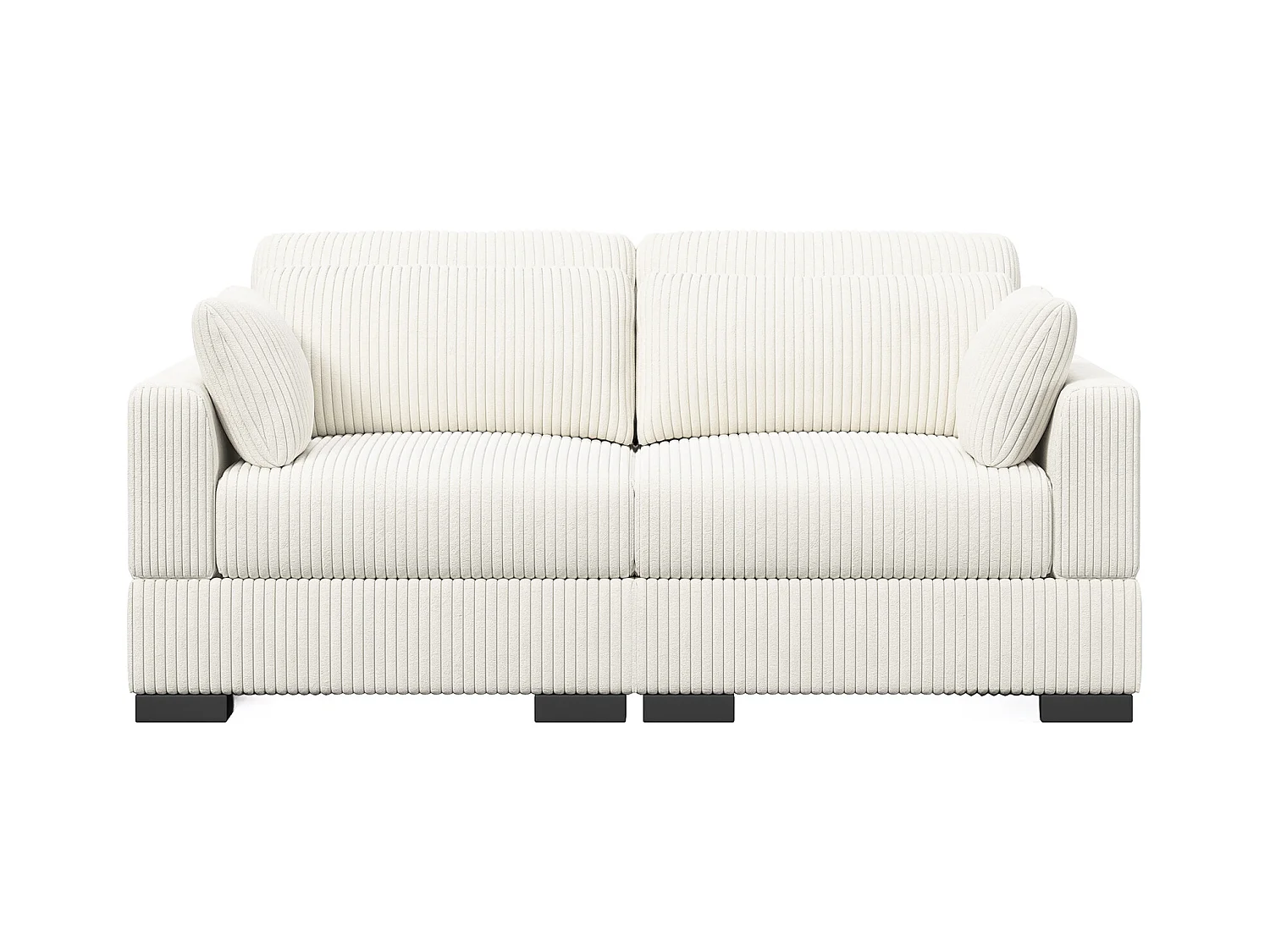 Canapé en forme de 2 places avec tabouret de rangement, canapé d'angle en velours côtelé avec ottoman, canapé doux pour salon, famille, beige