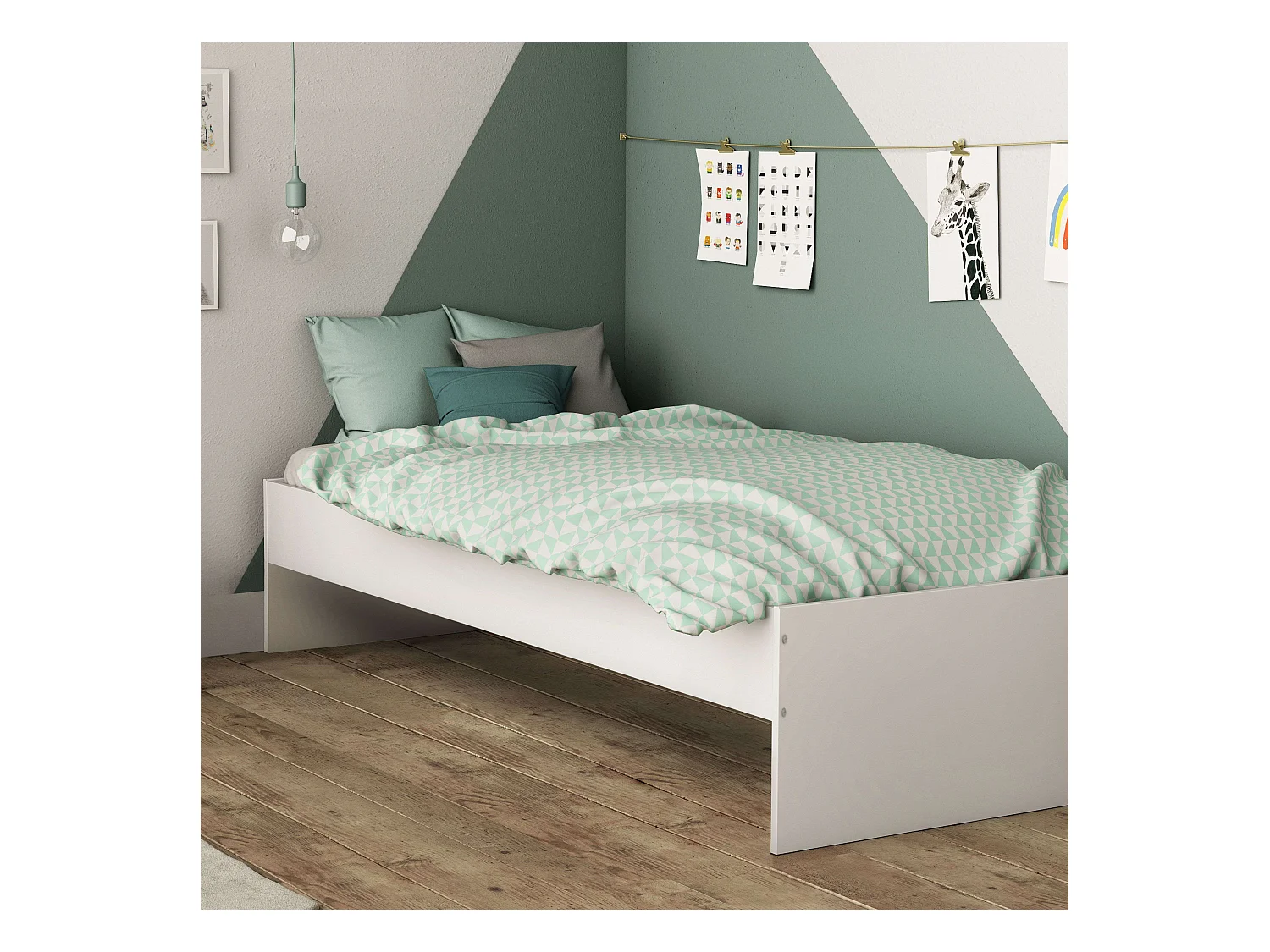 Cama Juvenil Tidy Blanca Habitación 90x200 cm Sin Somier