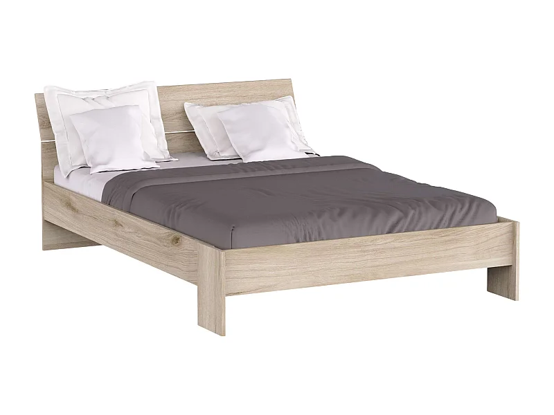 Cama matrimonio Prins dorm. color madera claro melamina 145x79x205 cm