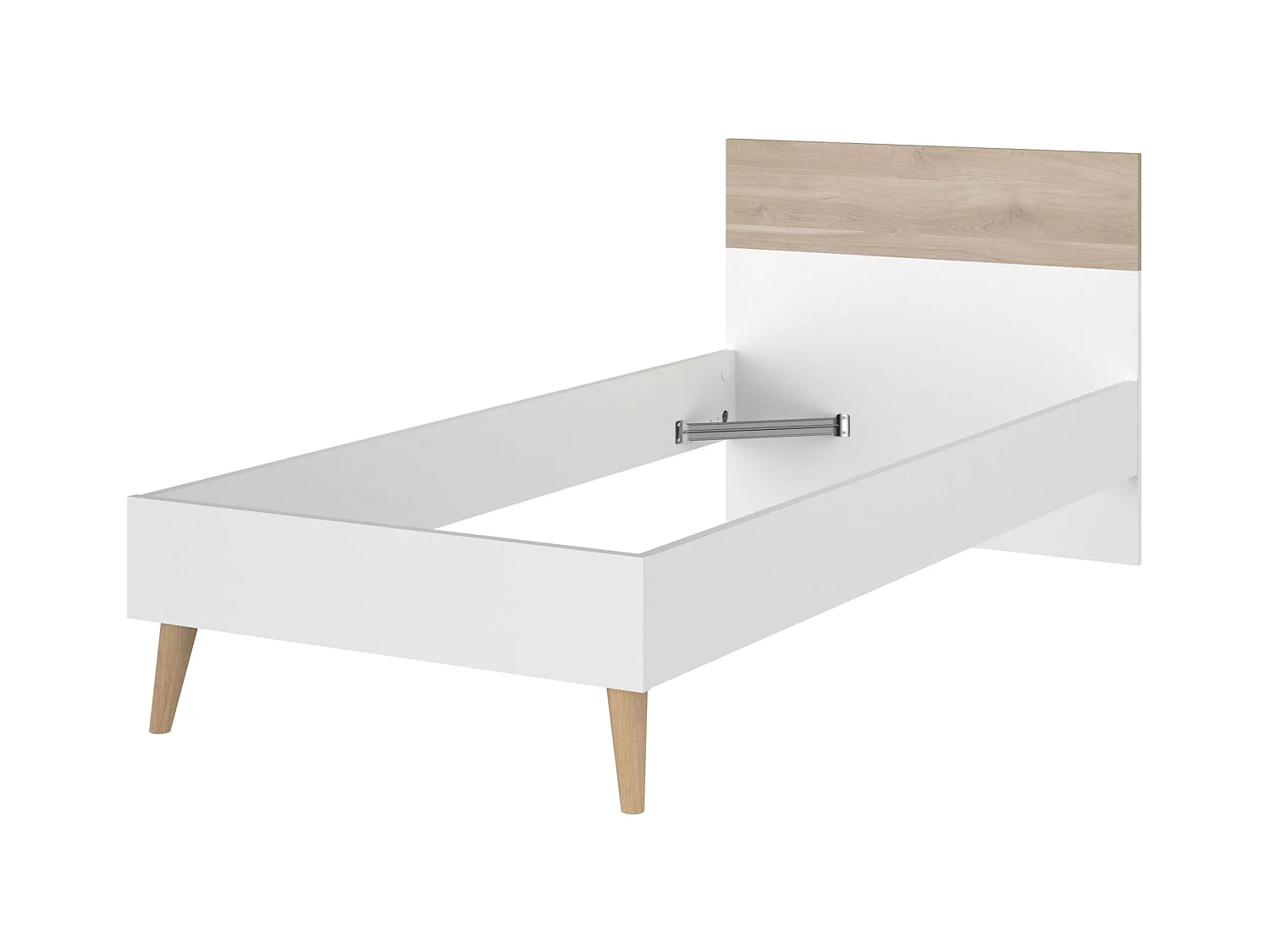 Cama Juvenil Essence Cabecero Roble Japonés y Blanco Mate 90x200 cm