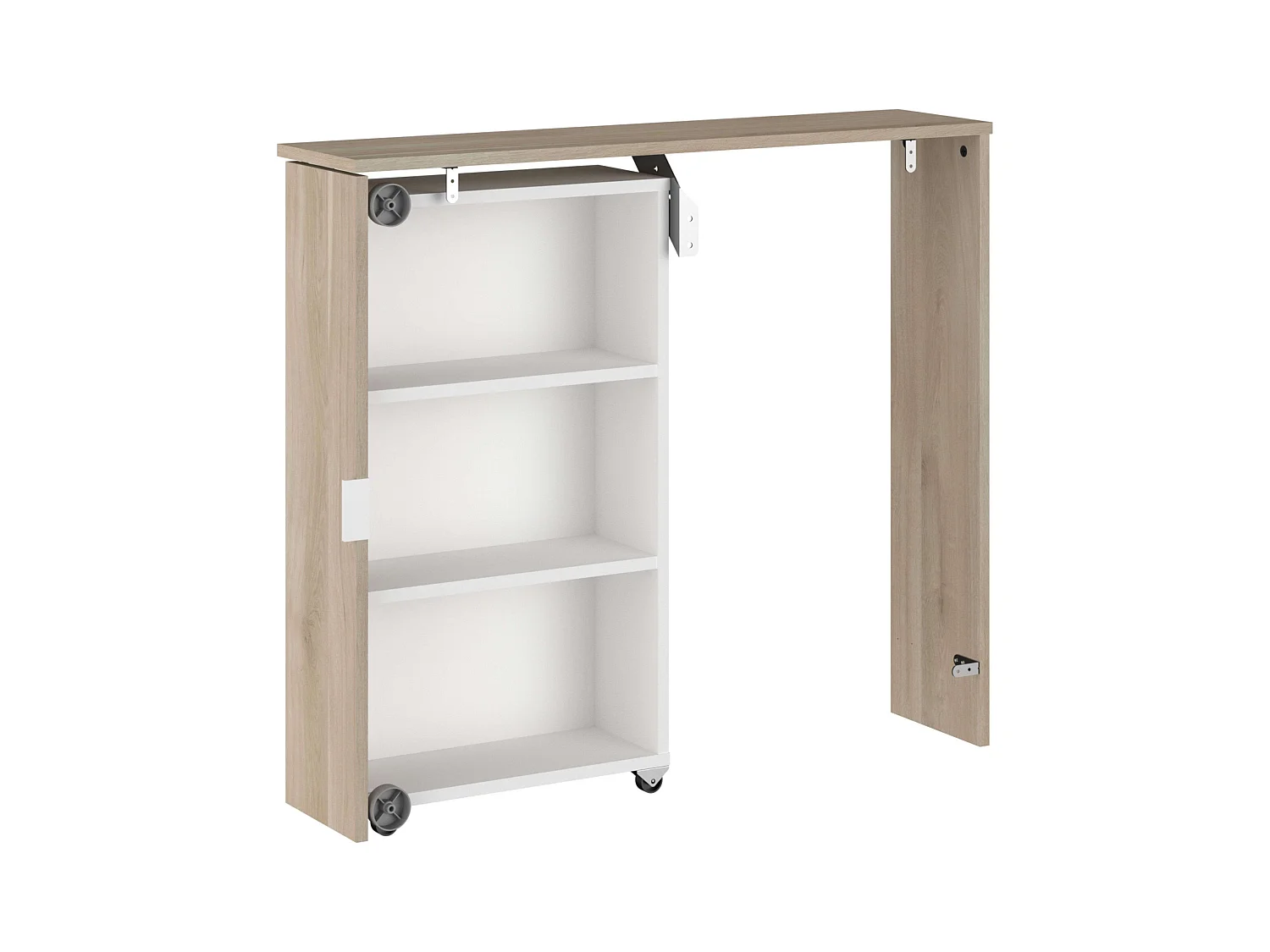 Cama Juvenil Essence Cabecero Roble Japonés y Blanco Mate 90x200 cm