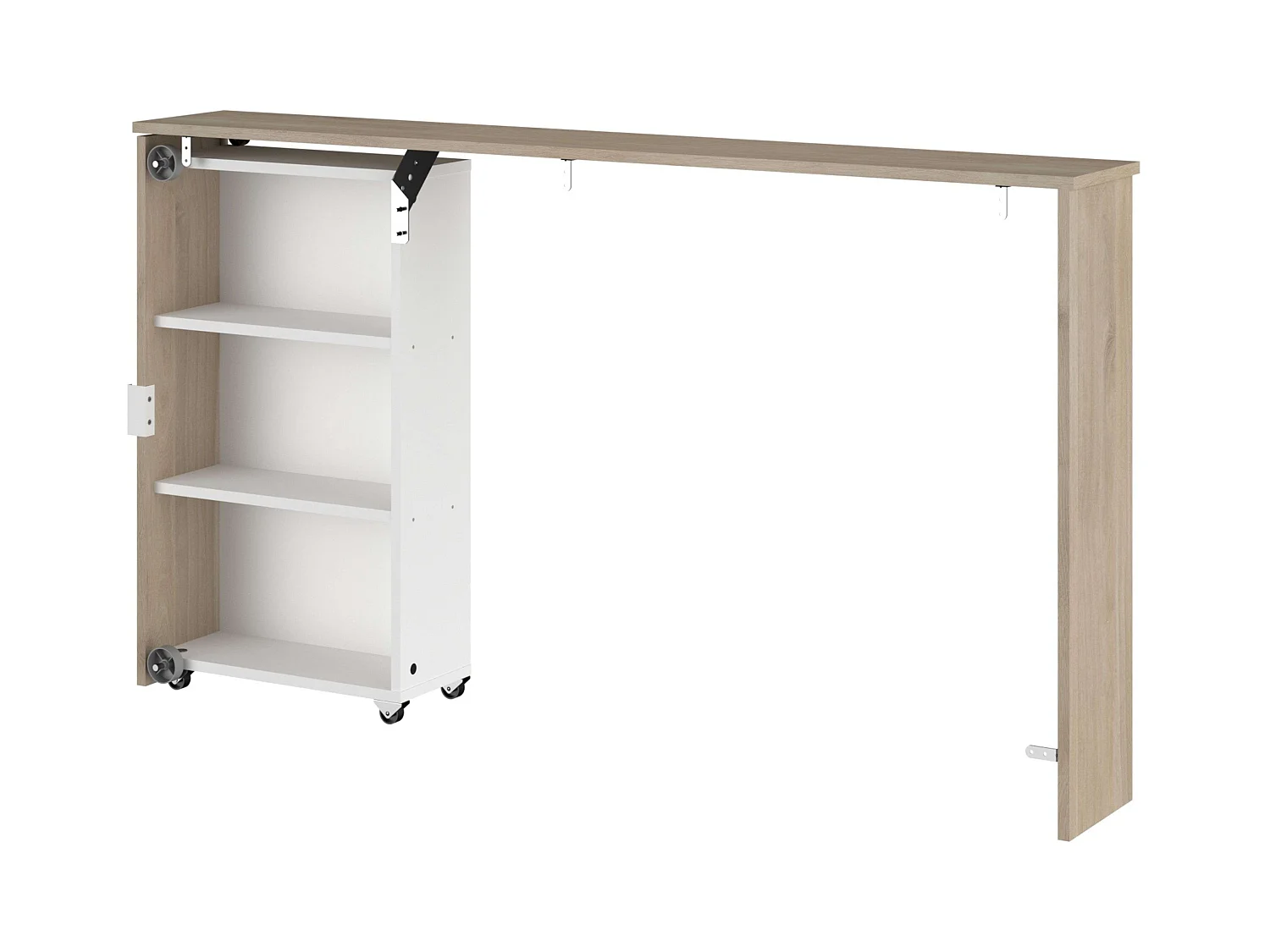 Cama Juvenil Essence Cabecero Roble Japonés y Blanco Mate 90x200 cm