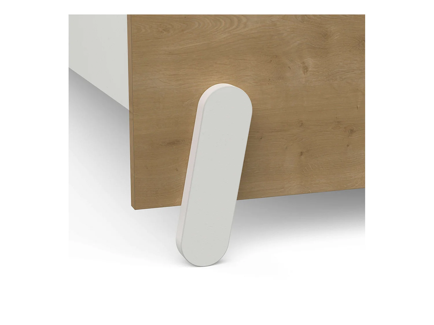 Cama Juvenil Infantil Naili Dormitorio Roble Hamilton/Blanco Mate 90x190-200 cm